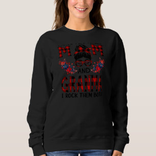 Womens I Have Two Titles Mom And Granma Red Buffal Sweatshirt