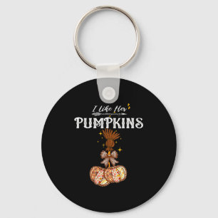 Womens I Like Her Pumpkins She Likes My Broomstick Keychain