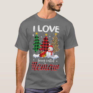 Womens I Love Being Called Grandma Memaw Snowman C T-Shirt