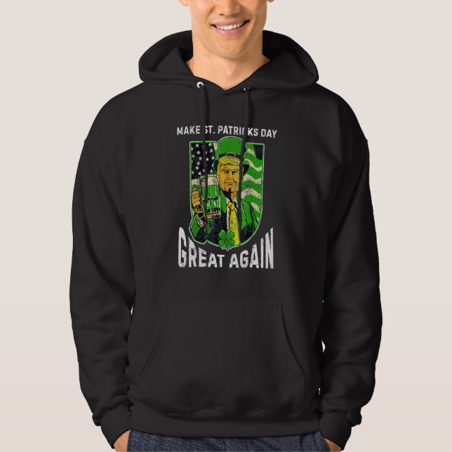 Womens I Love Day Drinking St Patricks Irish Lepre Hoodie (Front)