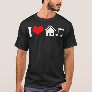 Womens I Love House Music Funny Electronic Music V T-Shirt
