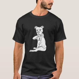 Womens I Love Mom Pitbull Love Pit Bull Dog Owner T-Shirt