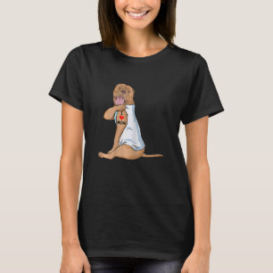 Womens I Love Mom Tattoo Dogue De Bordeaux Mom Dog T-Shirt