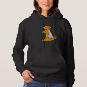 Womens I Love Mom Tattoo Golden Retriever Mom Dog  Hoodie