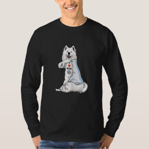 Womens I Love Mom Tattoo Samoyed Mom Dog Women T-Shirt