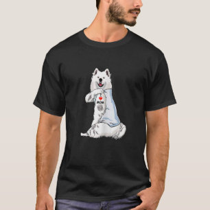 Womens I Love Mom Tattoo Samoyed Mom Dog Women T-Shirt