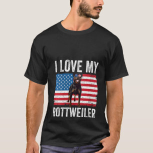 Womens I Love My Rottweiler Rottie Dad Mom America T-Shirt