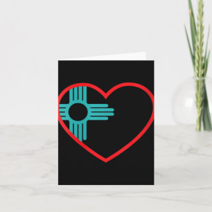 Womens I Love New Mexico Heart Zia Symbol New Mexi Card