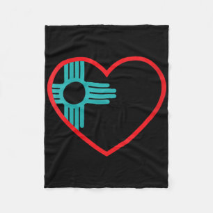 Womens I Love New Mexico Heart Zia Symbol New Mexi Fleece Blanket