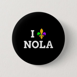 Womens I Love New Orleans Fleur De Lis Heart Souve 2 Inch Round Button