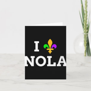 Womens I Love New Orleans Fleur De Lis Heart Souve Card