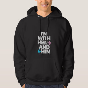 Womens I’m With Her And Him Throuple Polyamory Pol Hoodie