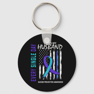 Womens I Miss My Husband Suicide Awareness Prevent Keychain