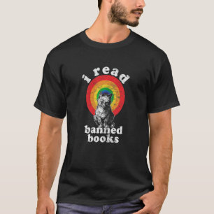 Womens I Read Banned Books Black Cat Reader Bookwo T-Shirt