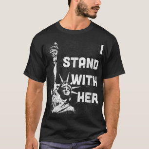 Womens I Stand With Her T  Statue of Liberty VNeck T-Shirt