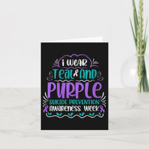 Womens I Wear Teal And Purple Suicide Prevention A Card