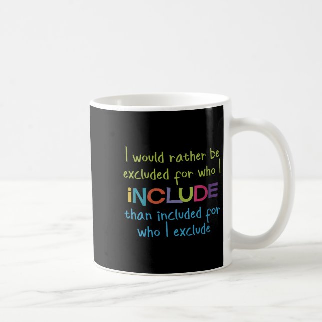 Womens I Would Rather Be Excluded For Who I Includ Coffee Mug (Right)