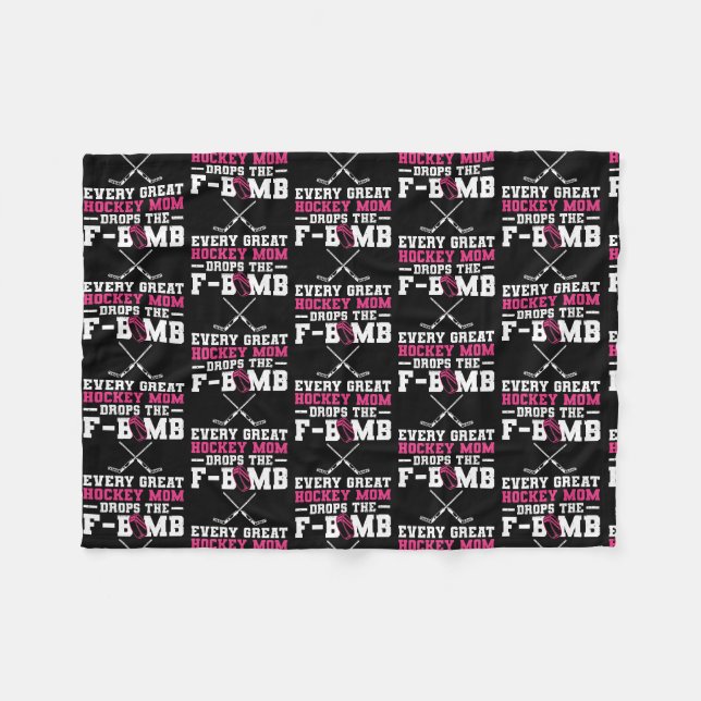 Womens Ice Hockey Design for a Hockey Mom  Fleece Blanket (Front (Horizontal))