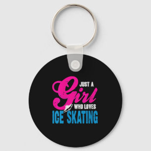 Womens Ice Skating Girl Who Glides With Grace And  Keychain