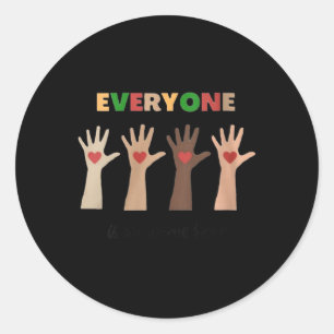Womens Idaho Teacher Everyone Is Welcome Here Fist Classic Round Sticker