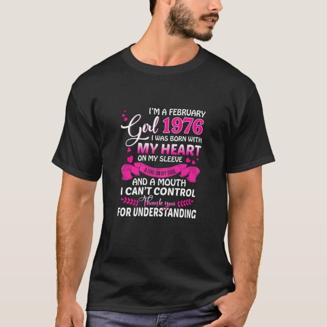 Womens I'm A February Girls 1976 45Th Birthday Gif T-Shirt (Front)