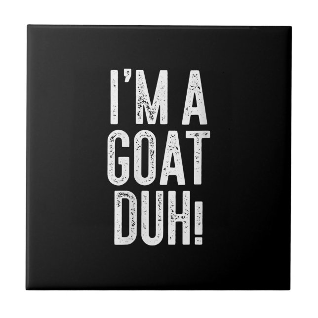 Womens Im A Goat Duh! Costume Gift Tile (Front)