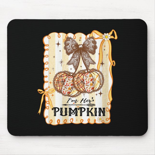 Womens I'm Her Pumpkin Cherry Couple Coquette Bow  Mouse Pad (Front)
