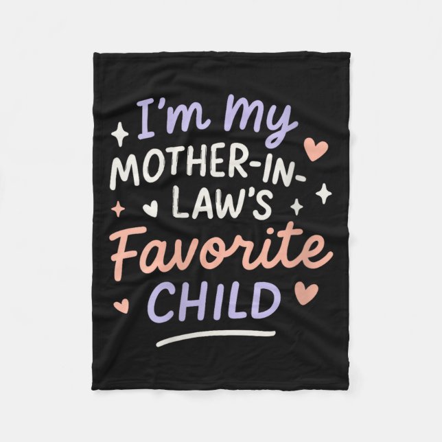 Womens I'm My Mother In Law's Favorite Child V-nec Fleece Blanket (Front)