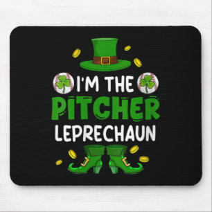 Womens Im Pitcher Baseball St. Patricks Day Boy Sh Mouse Pad