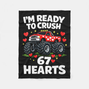 Women's I'm Ready To Crush 67 Hearts Truck Valenti Fleece Blanket