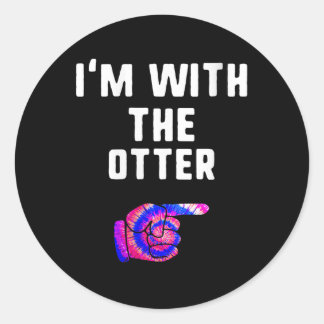 Womens Im With otter| Halloween Matching Classic Round Sticker