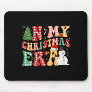 Womens In My Christmas Era Cute Groovy Christmas H Mouse Pad