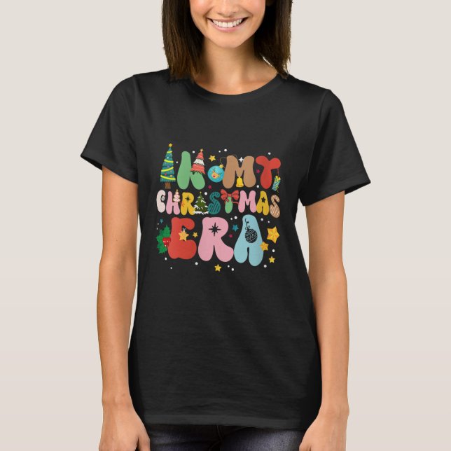 Womens In My Christmas Era Retro Groovy Christmas  T-Shirt (Front)