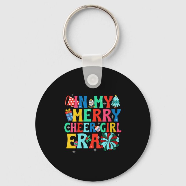 Womens In My Merry Cheer Girl Era Christmas Cheerl Keychain (Front)