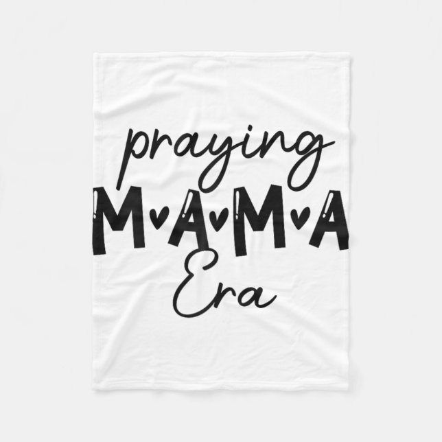Womens In My Praying Mama Era Mom Christian Mother Fleece Blanket (Front)