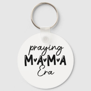 Womens In My Praying Mama Era Mom Christian Mother Keychain