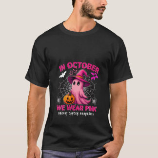 Womens In October We Wear Pink Breast Cancer Aware T-Shirt
