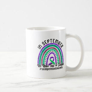 Womens In September We Wear Teal And Purple Suicid Coffee Mug