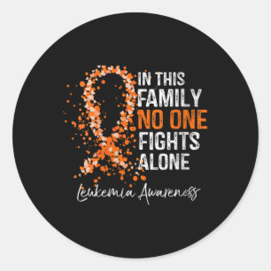 Womens In This Family Fights Alone Shirt Leukaemia Classic Round Sticker