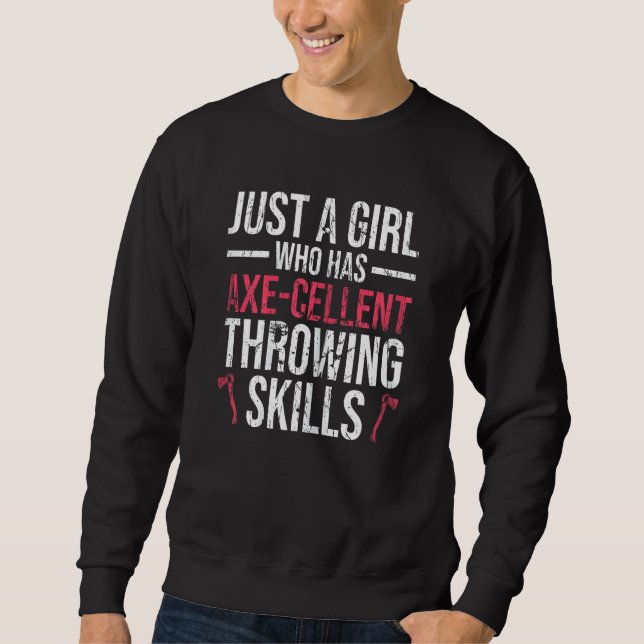 Womens Indoor Axe Throwing For An Axe Throwing Gir Sweatshirt (Front)