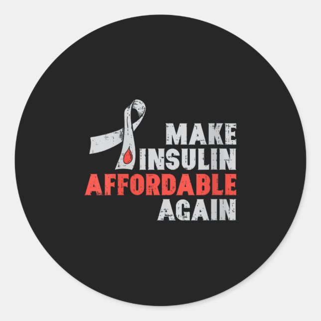 Womens Insulin Therapy Diabetes Awareness Blood Gl Classic Round Sticker (Front)