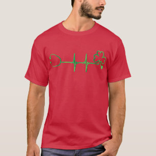 Womens Irish Nurse Heartbeat Stethoscope Shirt St 
