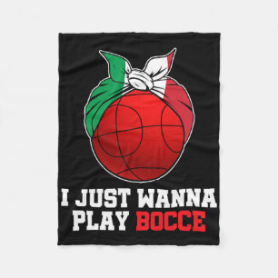 Womens Italian Bowling Game Italy Bocci Player Boc Fleece Blanket
