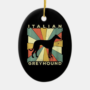 womens italian greyhound dog 70s gift ceramic ornament