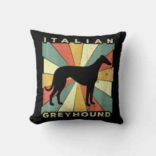 womens italian greyhound dog 70s gift throw pillow