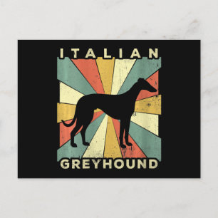 womens italian greyhound dog 70s gift v-neck postcard