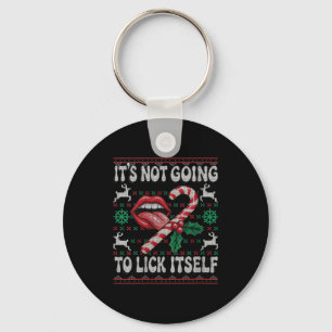 Womens Its Not Going To Lick Itself Funny Xmas Adu Keychain