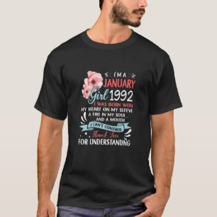 Womens January Girls 1992 Birthday Gift 30 Years O T-Shirt