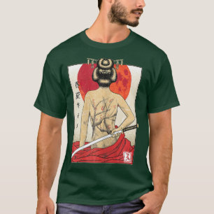 Womens Japanese Samurai Culture Scenery Vintage Sa T-Shirt