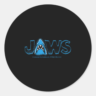 Womens Jaws 2025 Clic Shark Movie Icon Design V-ne Classic Round Sticker
